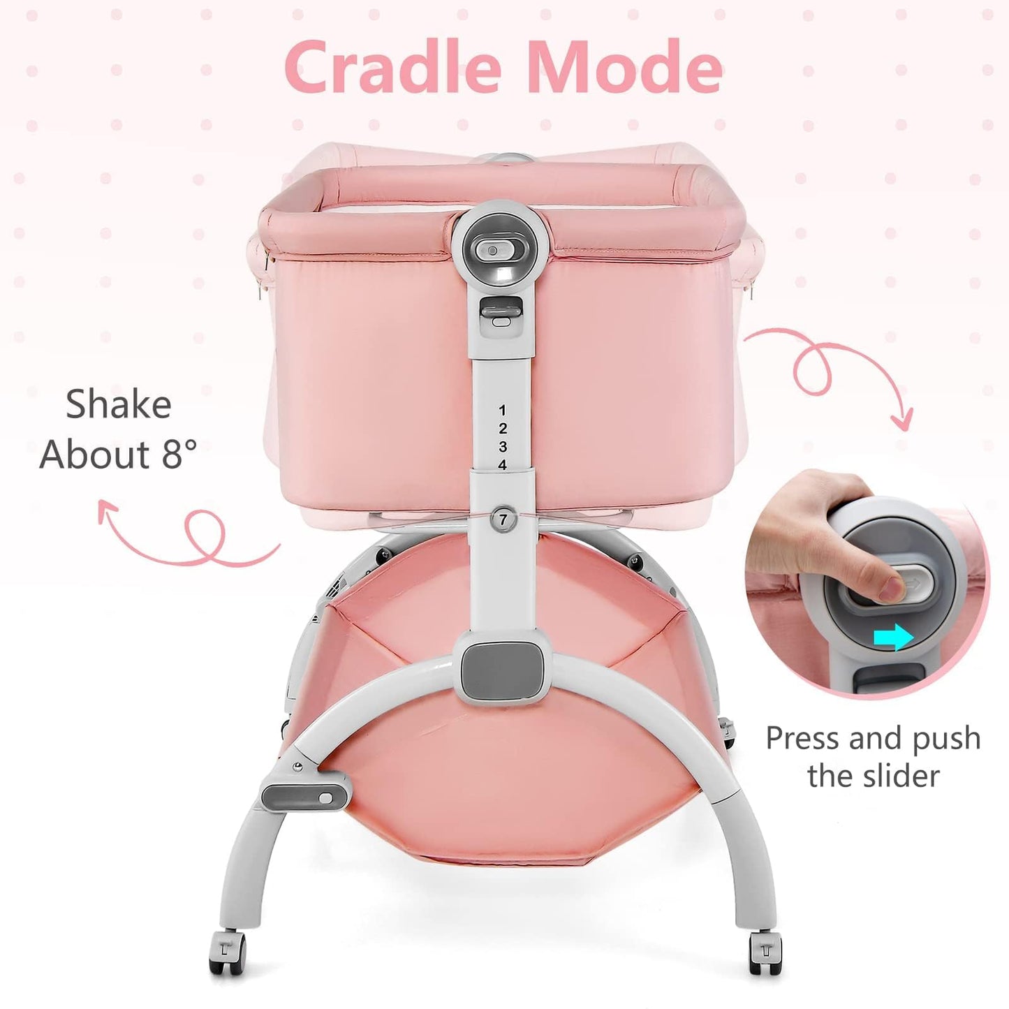 Berceau bébé 3 en 1 : lit d'appoint, berceau à bascule, pliable et portable, cododo sécurisé avec panier de rangement