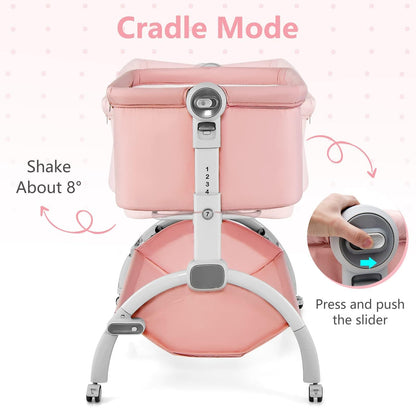 Berceau bébé 3 en 1 : lit d'appoint, berceau à bascule, pliable et portable, cododo sécurisé avec panier de rangement