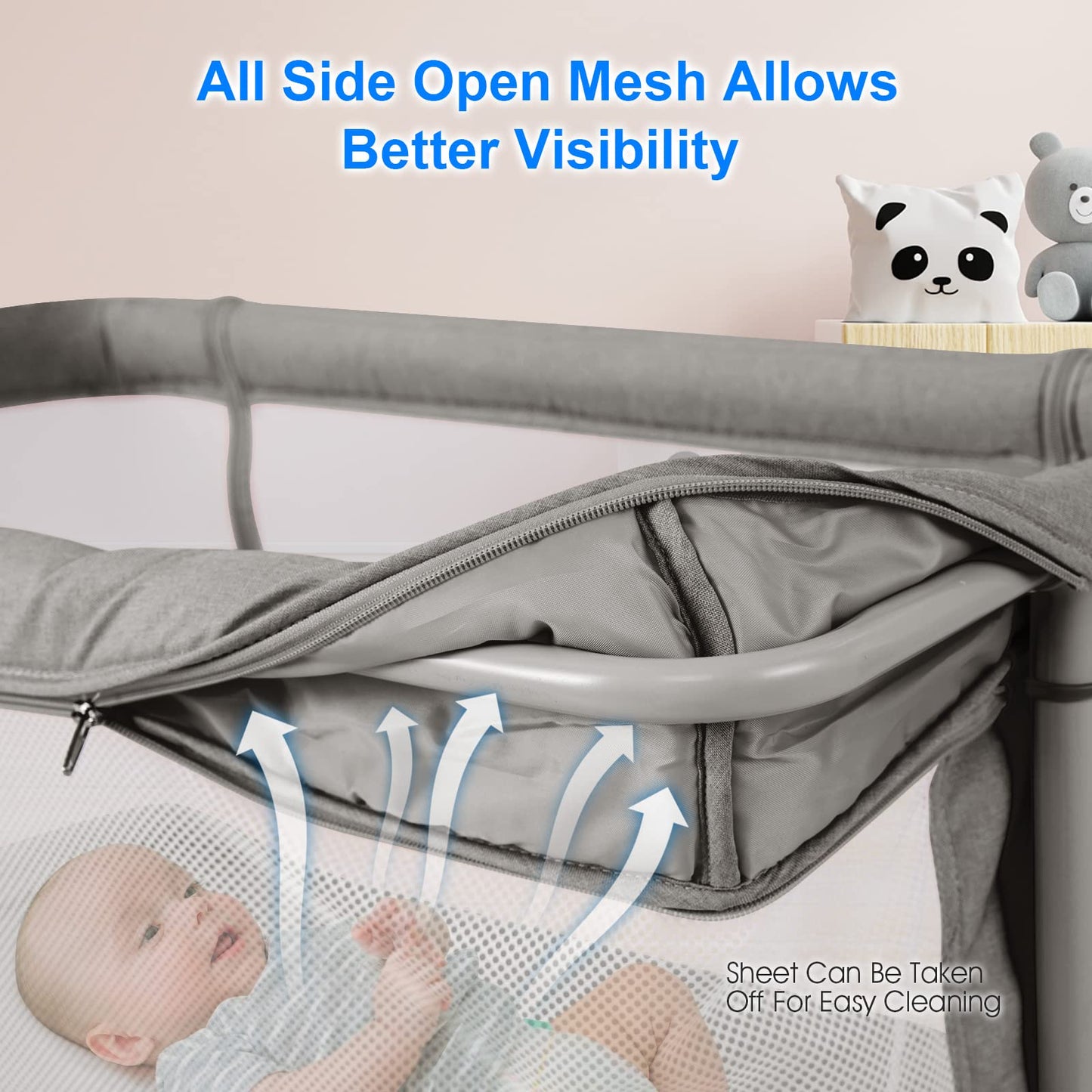 Berceau bébé 3-en-1, lit d'appoint pour nouveau-né, berceau pliable avec matelas, montage facile