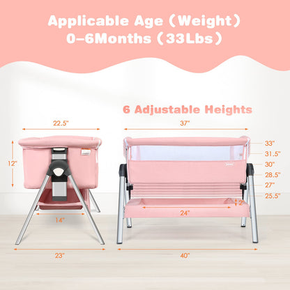 Berceau cododo pour bébé, grand panier de rangement, hauteurs et inclinaison réglables, lit d’appoint mobile facile