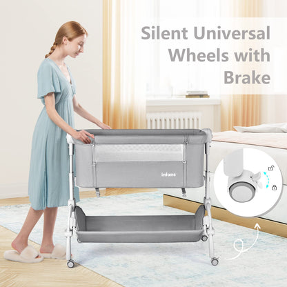 Berceau bébé 3 en 1 : lit d'appoint, berceau à bascule, pliable et portable, cododo sécurisé avec panier de rangement