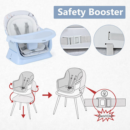 Chaise haute 8 en 1, chaise convertible pour bébé et tout-petit, rehausseur de repas, ensemble tabouret/table/chaise pour enfant
