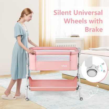 Berceau bébé 3 en 1 : lit d'appoint, berceau à bascule, pliable et portable, cododo sécurisé avec panier de rangement