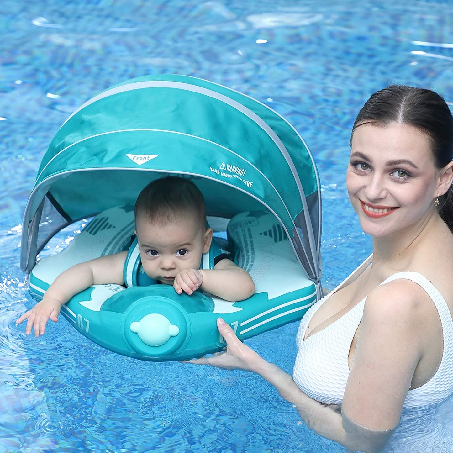 Mambobaby™ Bouée pour Bébé avec Parasol - Variante Avion