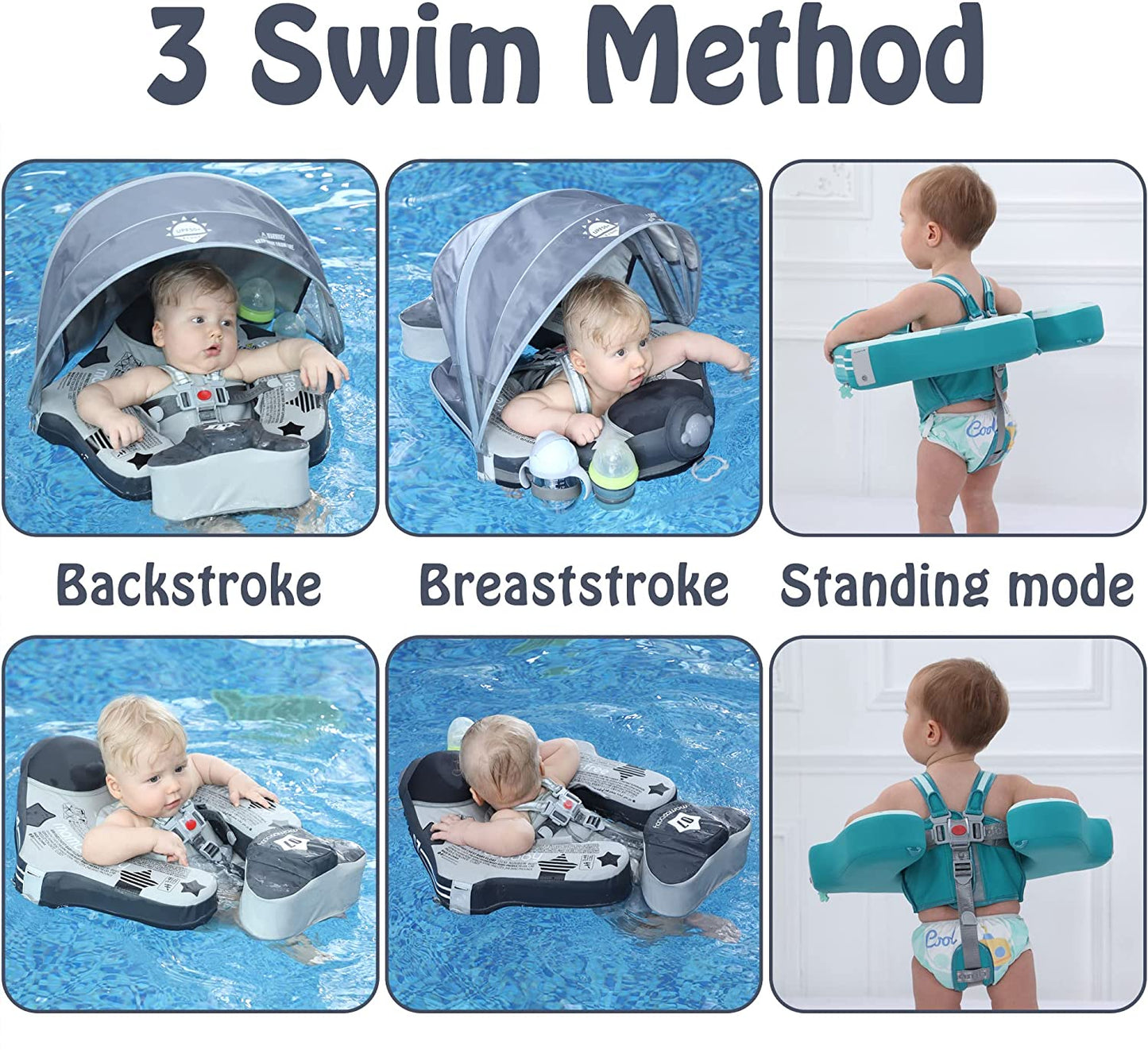 Mambobaby™ Bouée pour Bébé avec Parasol - Variante Avion