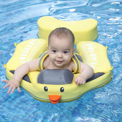 Flotteur Mambobaby pour nouveau-nés/tout-petits – Flotteur de natation avec canopée - Canard jaune