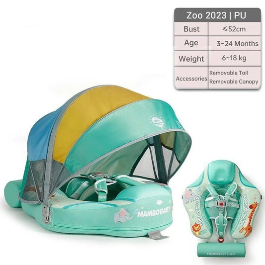 MamboBaby™ Bébé Flotteur de Piscine avec Parasol Solaire Âge 3-24 Mois