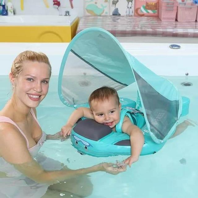 MamboBaby™ Bébé Flotteur de Piscine avec Parasol Solaire Âge 3-24 Mois