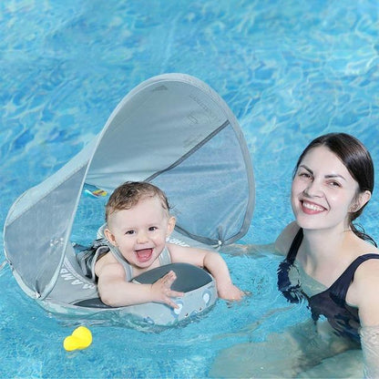 MamboBaby™ Bébé Flotteur de Piscine avec Parasol Solaire Âge 3-24 Mois