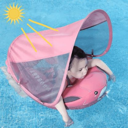 MamboBaby™ Bébé Flotteur de Piscine avec Parasol Solaire Âge 3-24 Mois