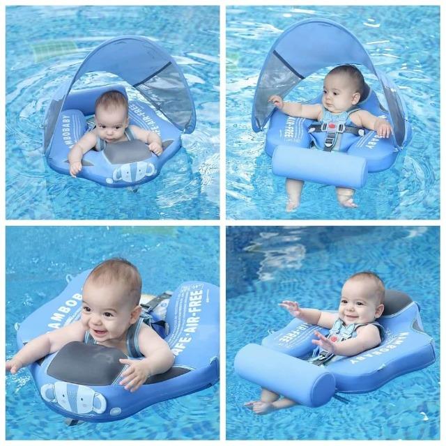 MamboBaby™ Bébé Flotteur de Piscine avec Parasol Solaire Âge 3-24 Mois