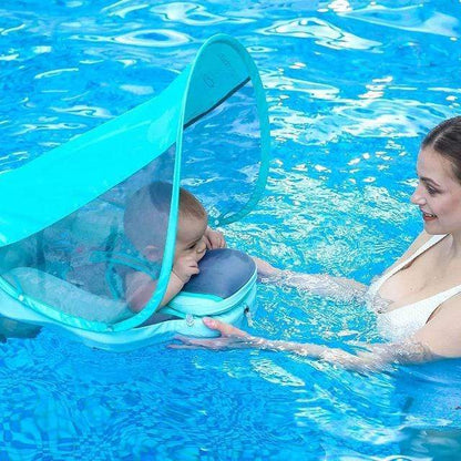 MamboBaby™ Bébé Flotteur de Piscine avec Parasol Solaire Âge 3-24 Mois