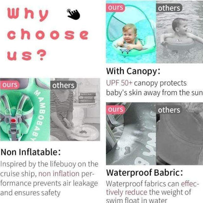 MamboBaby™ Nouveau Flotteur de Natation Narval pour enfants de 3 à 24 mois