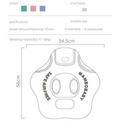 MamboBaby™ Siège Flottant pour Bébé (Nourrisson/Tout-Petit) pour Piscine – 3 à 18 Mois