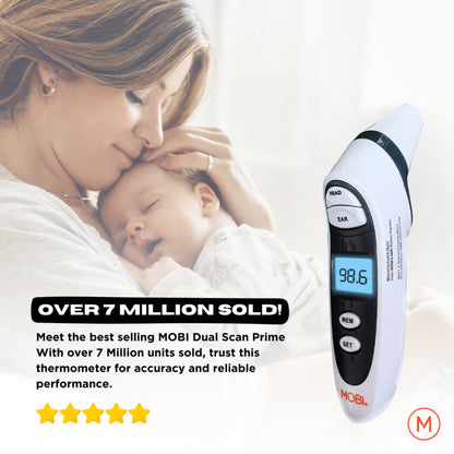 Thermomètre numérique frontal et auriculaire Mobi DualScan Prime