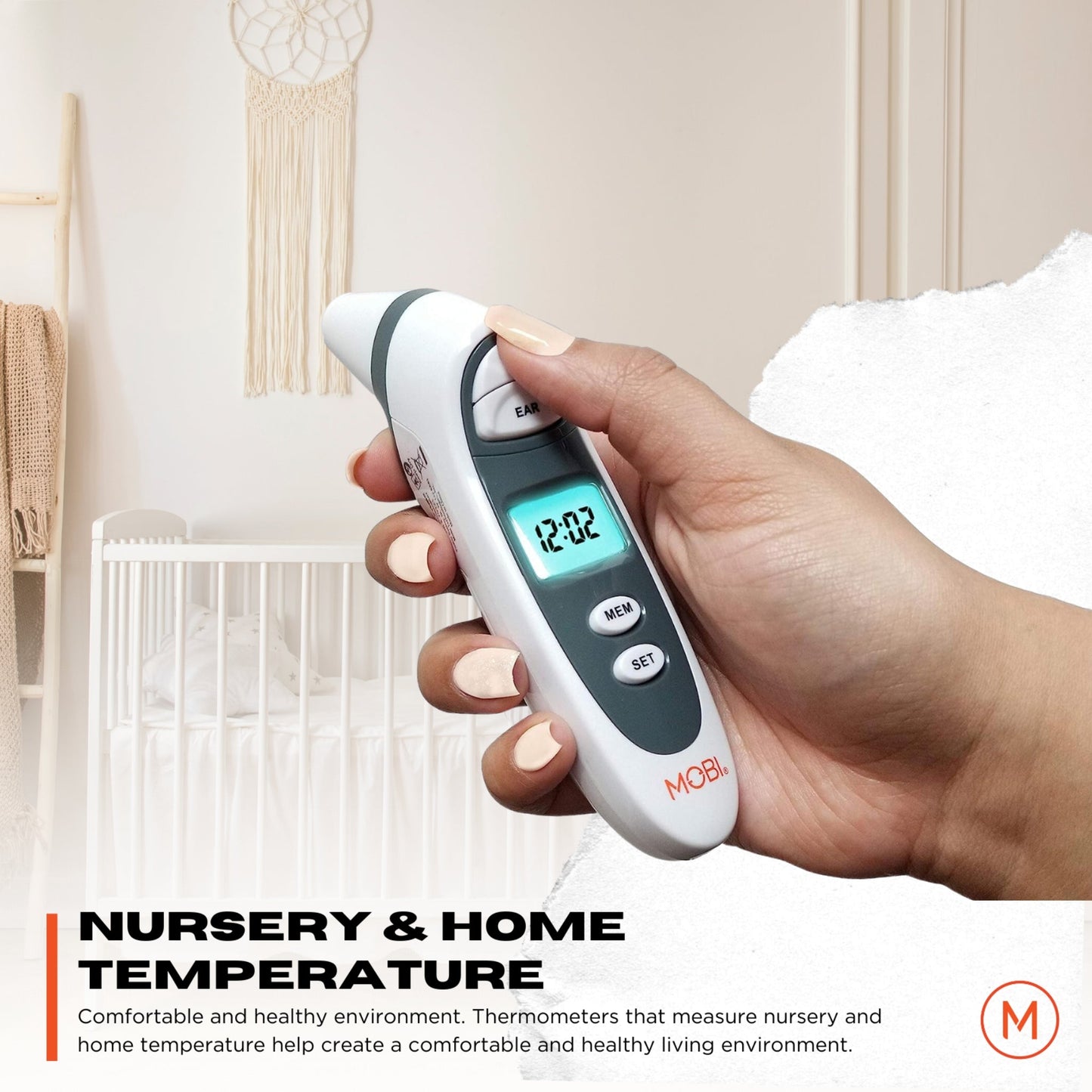 Thermomètre numérique frontal et auriculaire Mobi DualScan Prime