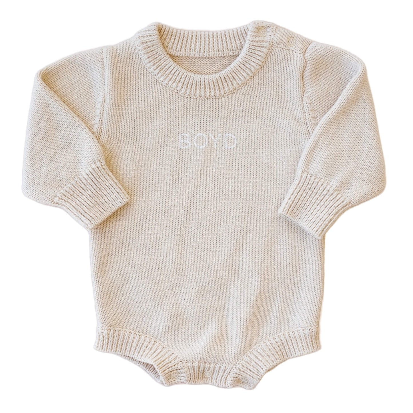 Barboteuse Pull en Maille Personnalisée pour Bébé | Couleur Unie