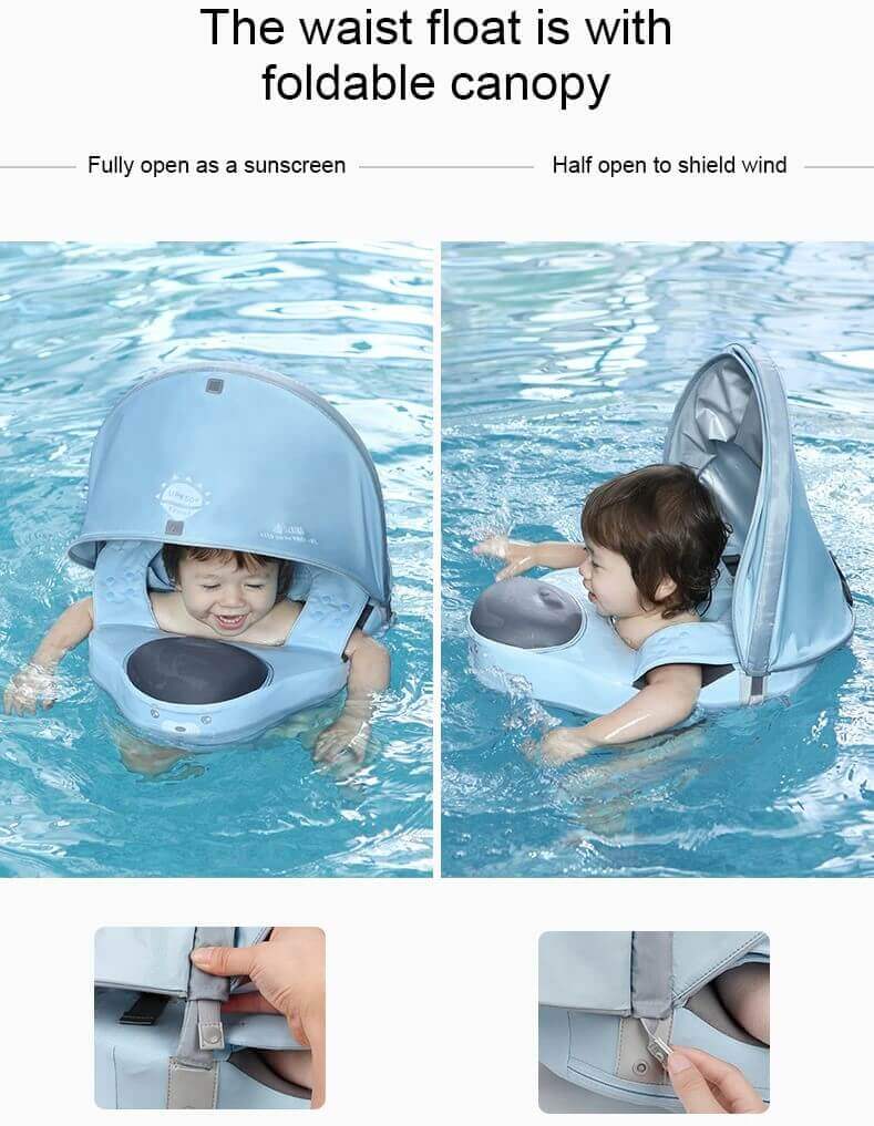 Flotteur de natation pour nourrisson/tout-petit à épaule avec pare-soleil pour 8-36 mois