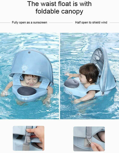 Flotteur de natation pour nourrisson/tout-petit à épaule avec pare-soleil pour 8-36 mois