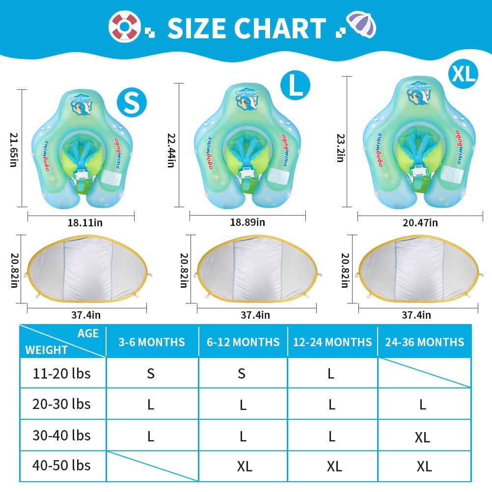 Swimbobo Nouveau Flotteur Gonflable pour Bébé (3-36 Mois)