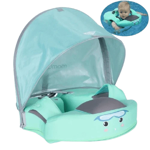 MamboBaby™ Bouée de Natation Taille pour Nourrisson/Tout-Petit avec Canopée – Pour 8 à 48 Mois