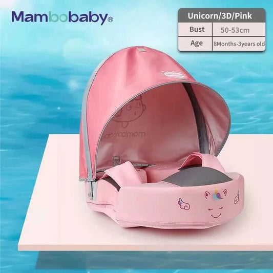 MamboBaby™ Bouée de Natation Taille pour Nourrisson/Tout-Petit avec Canopée – Pour 8 à 48 Mois